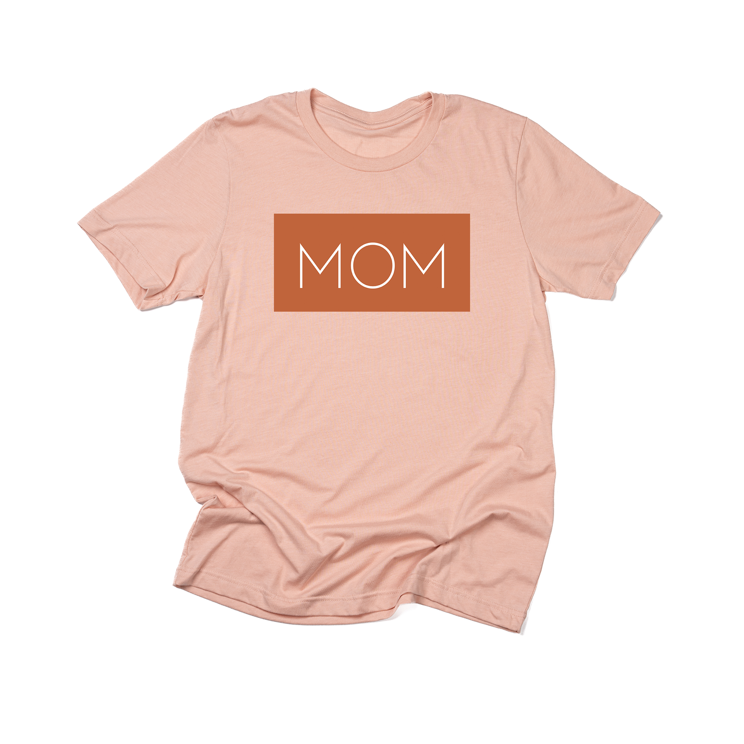 Mom (Boxed Collection, Rust Box/White Text, Across Front) - Tee (Peach)
