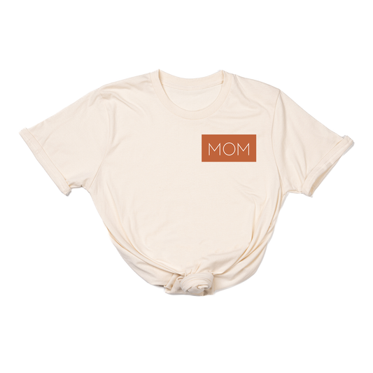 Mom (Boxed Collection, Pocket, Rust Box/White Text) - Tee (Natural)