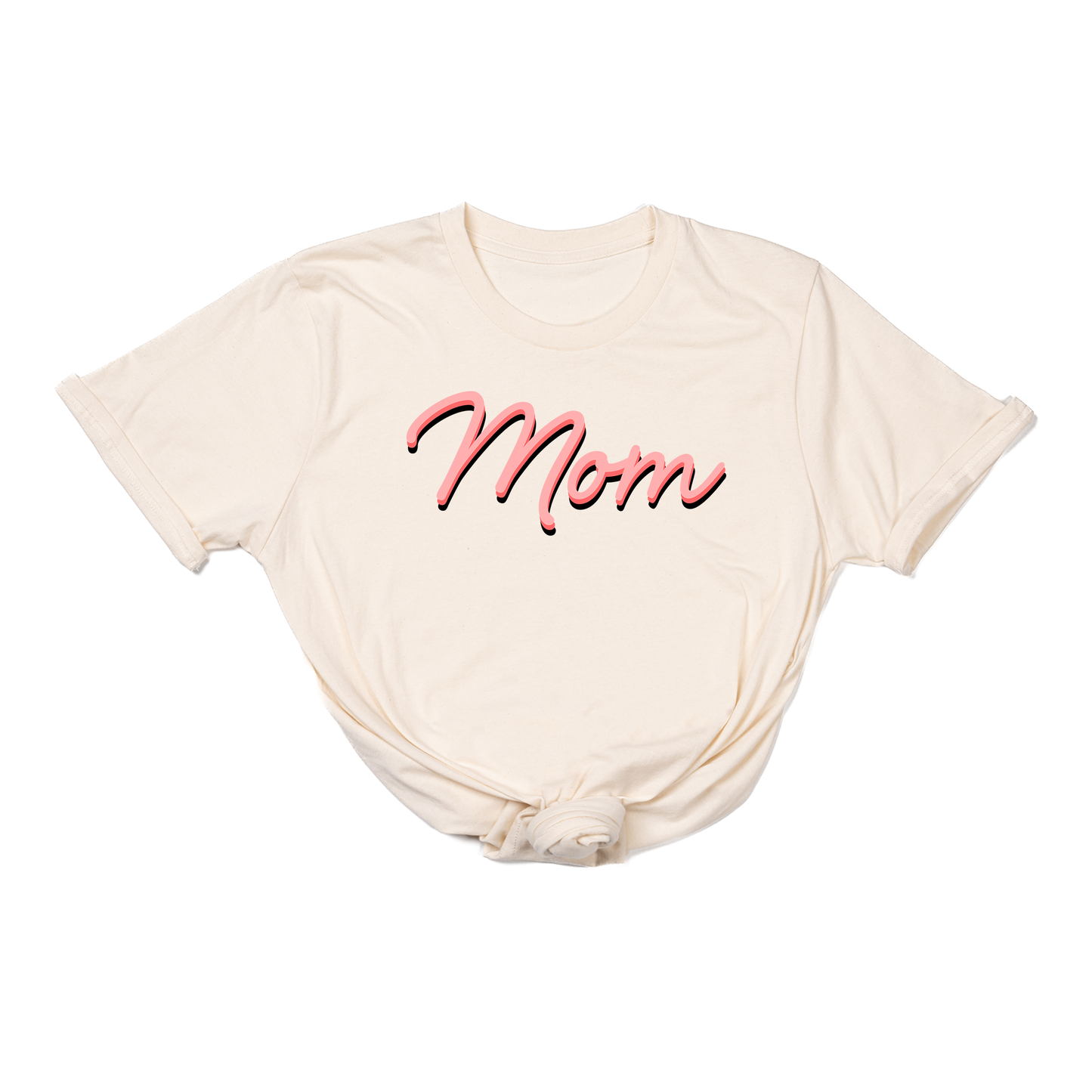 Mom (90's Inspired, Pink) - Tee (Natural)