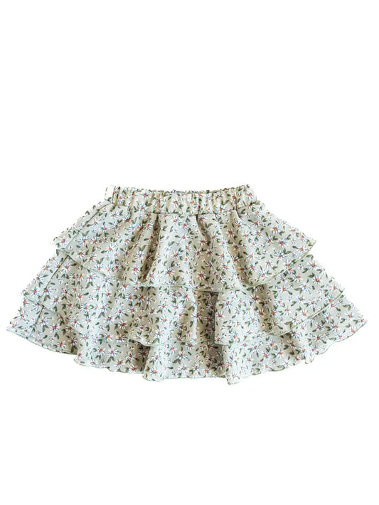 Mommy and Me Celeste Tiered Skirt - Sage Floral