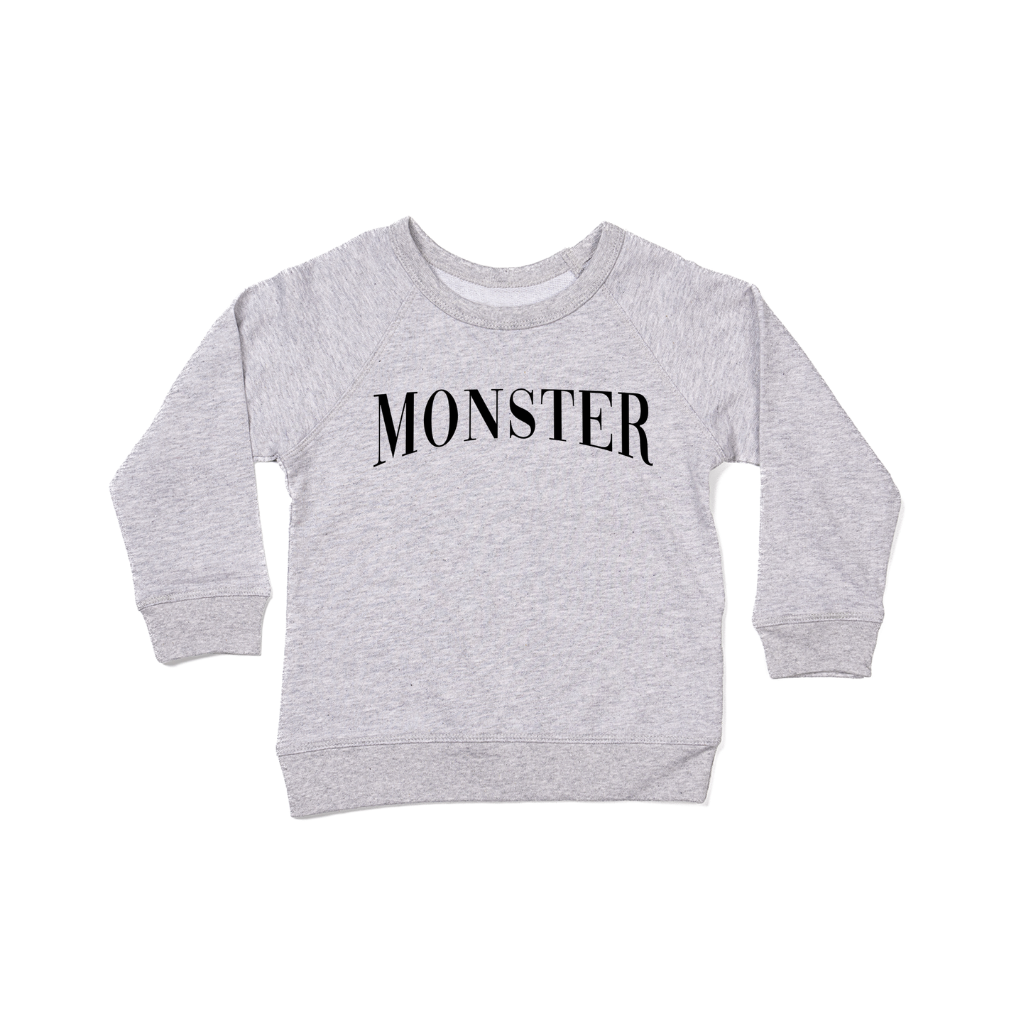 Monster (Black) - Kids Sweatshirt (Heather Gray)