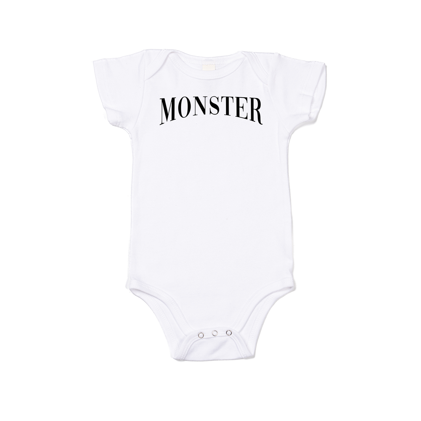 Monster (Black) - Bodysuit (White, Short Sleeve)