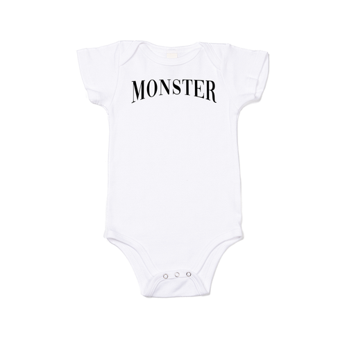 Monster (Black) - Bodysuit (White, Short Sleeve)