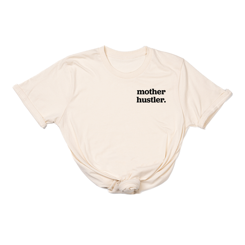 Mother Hustler (Pocket, Black) - Tee (Natural)