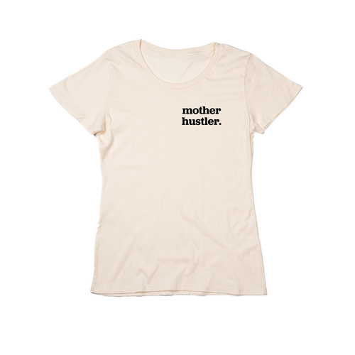 Mother Hustler (Pocket, Black) - Women's Fitted Tee (Natural)