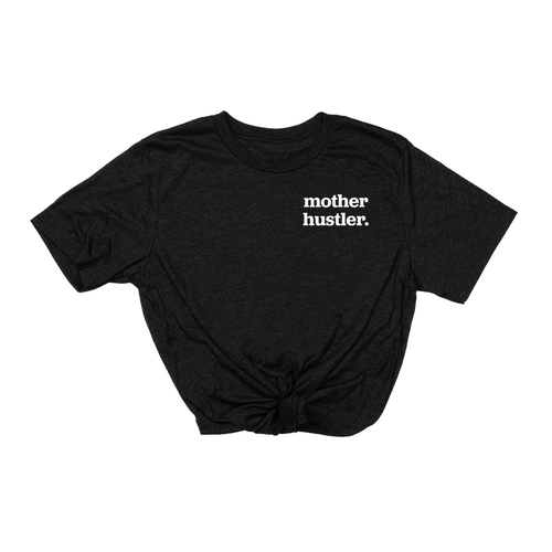 Mother Hustler (Pocket, White) - Tee (Charcoal Black)