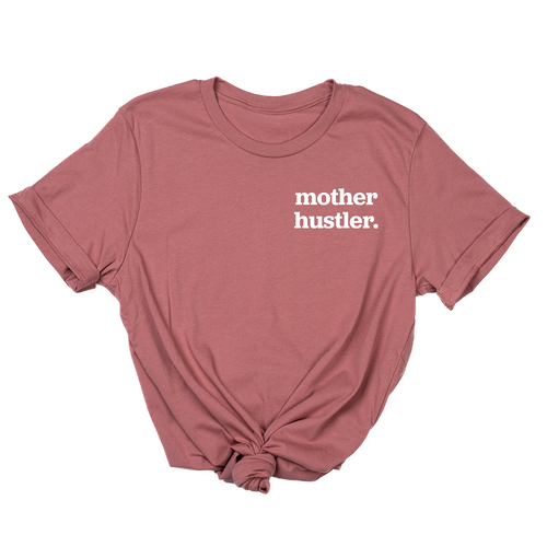 Mother Hustler (Pocket, White) - Tee (Mauve)
