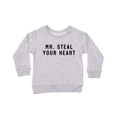 Mr. Steal Your Heart (Black) - Kids Sweatshirt (Heather Gray)