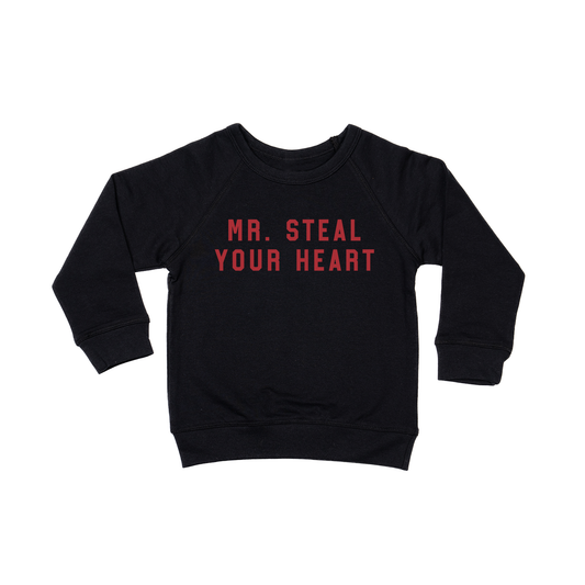 Mr. Steal Your Heart (Red) - Kids Sweatshirt (Black)
