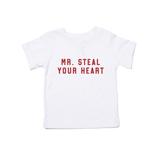 Mr. Steal Your Heart (Red) - Kids Tee (White)