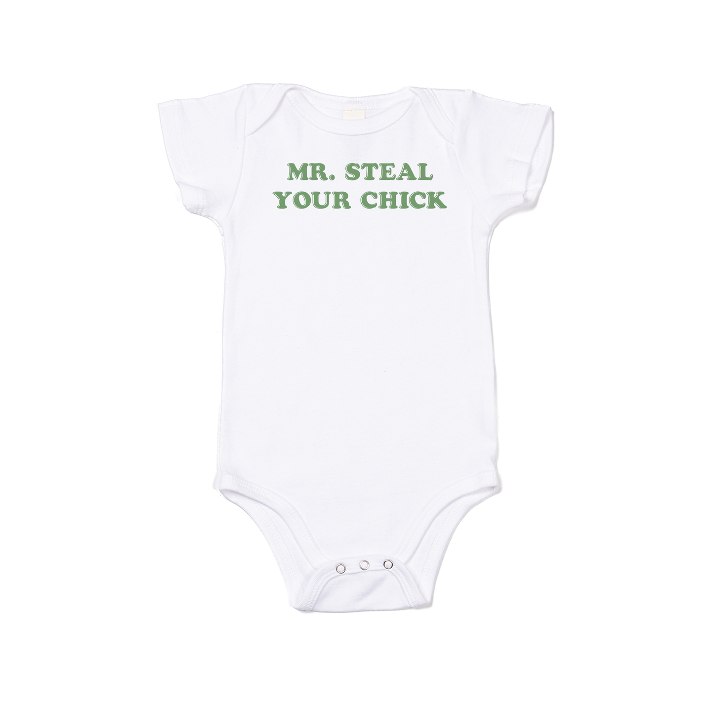 Mr. Steal Your Chick - Bodysuit (White, Short Sleeve)