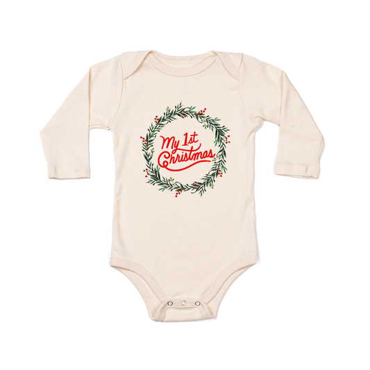 My First Christmas - Bodysuit (Natural, Long Sleeve)