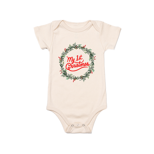 My First Christmas - Bodysuit (Natural, Short Sleeve)