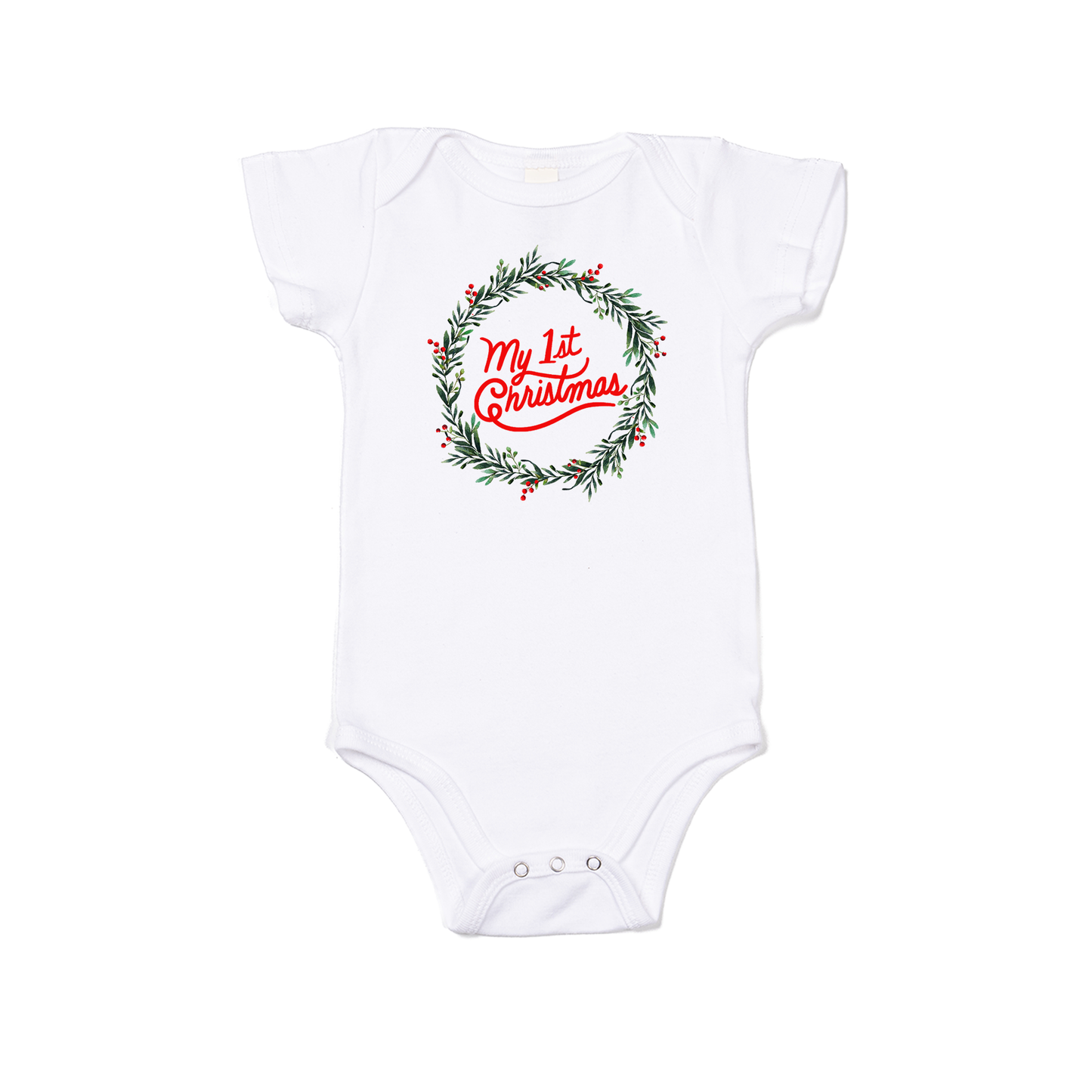 My First Christmas - Bodysuit (White, Short Sleeve)