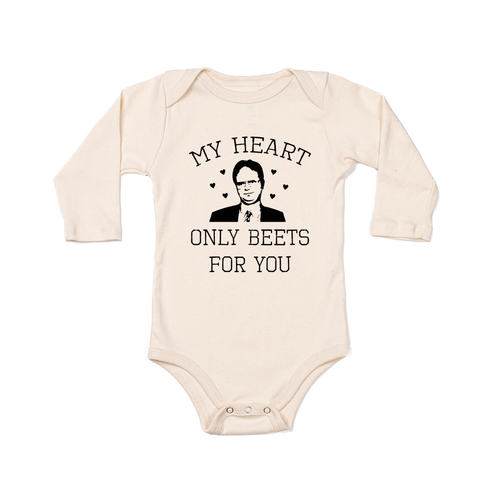 My Heart Only Beets For You - Bodysuit (Natural, Long Sleeve)