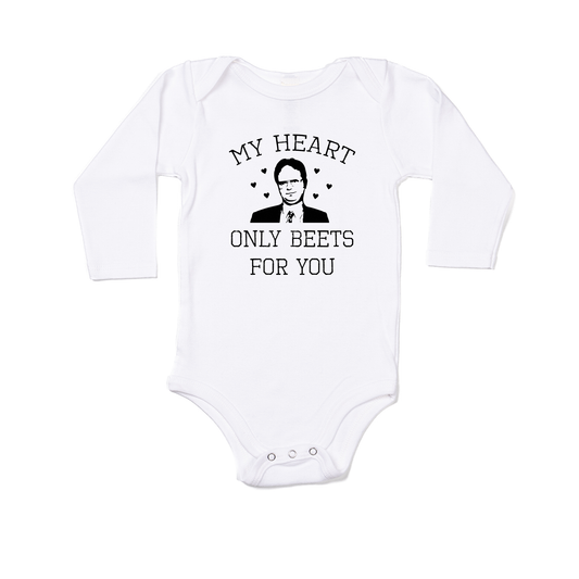 My Heart Only Beets For You - Bodysuit (White, Long Sleeve)