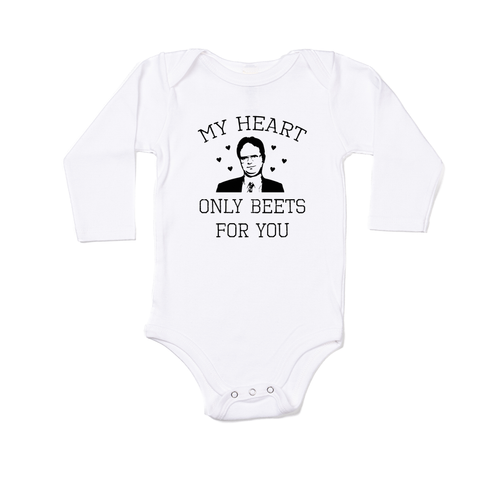 My Heart Only Beets For You - Bodysuit (White, Long Sleeve)