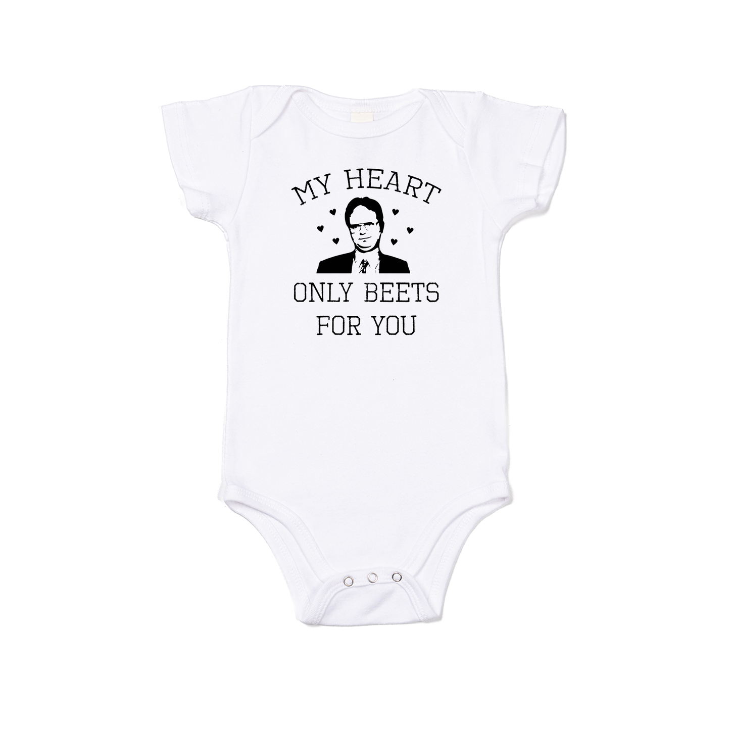 My Heart Only Beets For You - Bodysuit (White, Short Sleeve)