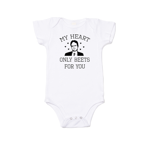 My Heart Only Beets For You - Bodysuit (White, Short Sleeve)