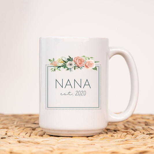 Mom/Grandma/Auntie/etc. est. (Customizable Name & Year) - Coffee Mug (White)