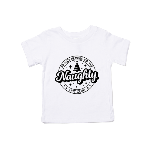 Naughty List Club (Black) - Kids Tee (White)