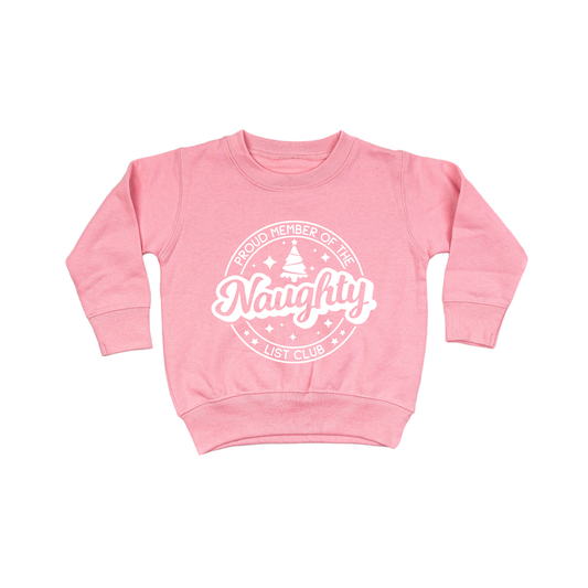 Naughty List Club (White) - Kids Sweatshirt (Pink)
