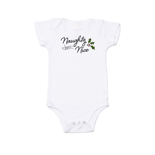 Naughty but Nice - Bodysuit (White, Short Sleeve)