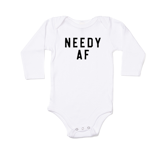 Needy AF - Bodysuit (White, Long Sleeve)