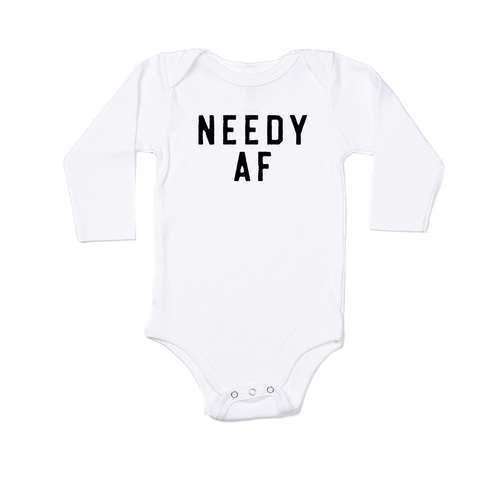 Needy AF - Bodysuit (White, Long Sleeve)