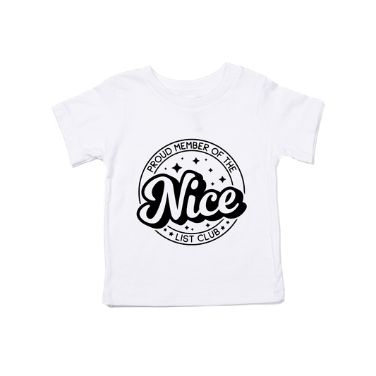 Nice List Club (Black) - Kids Tee (White)