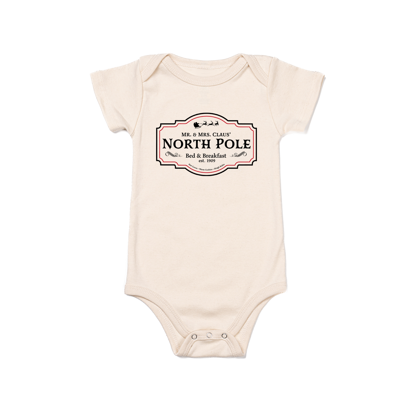 North Pole Bed & Breakfast - Bodysuit (Natural, Short Sleeve)