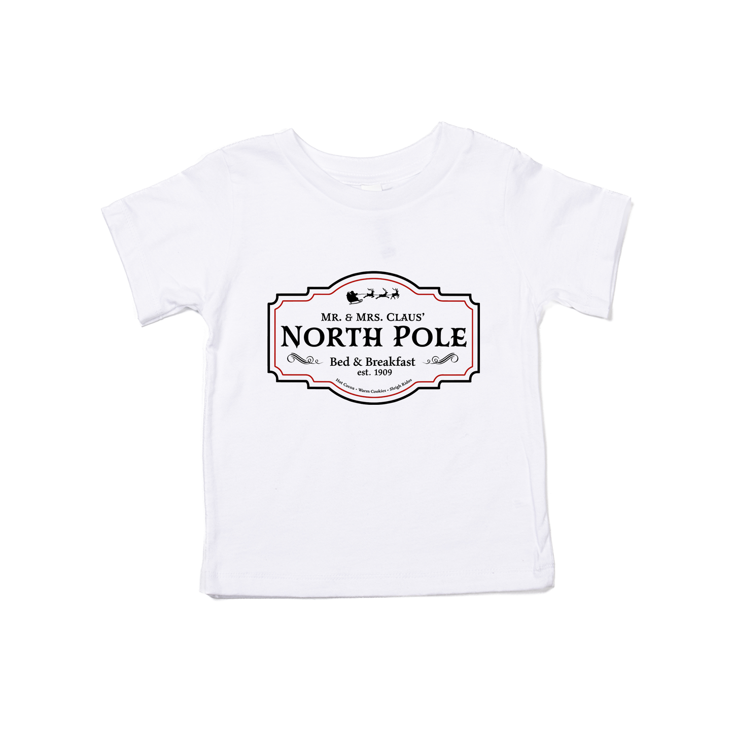 North Pole Bed & Breakfast - Kids Tee (White)