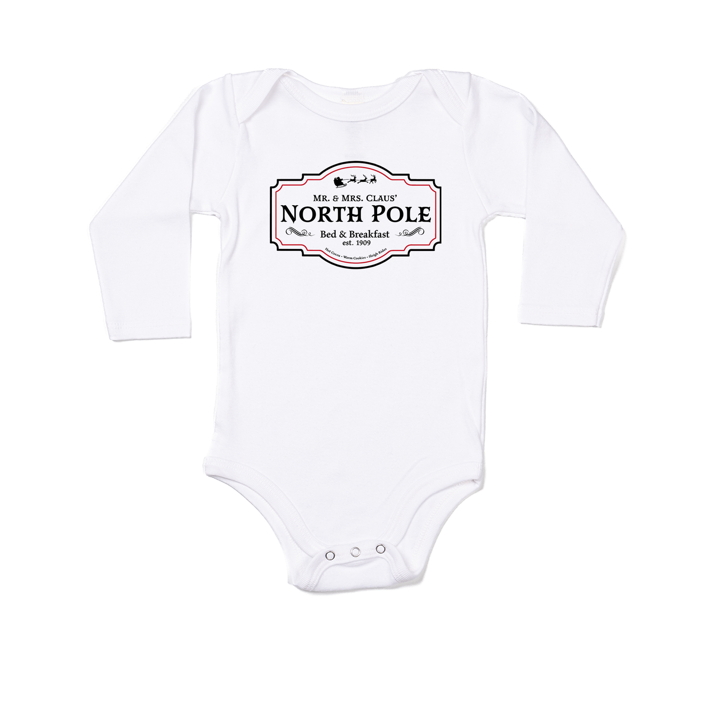 North Pole Bed & Breakfast - Bodysuit (White, Long Sleeve)