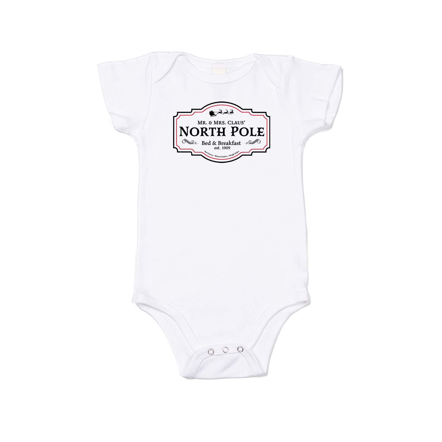 North Pole Bed & Breakfast - Bodysuit (White, Short Sleeve)