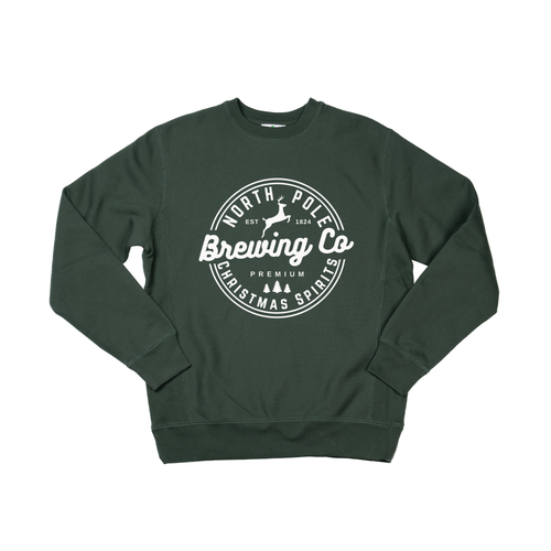 North Pole Brewing Co. (White) - Heavyweight Sweatshirt (Pine)