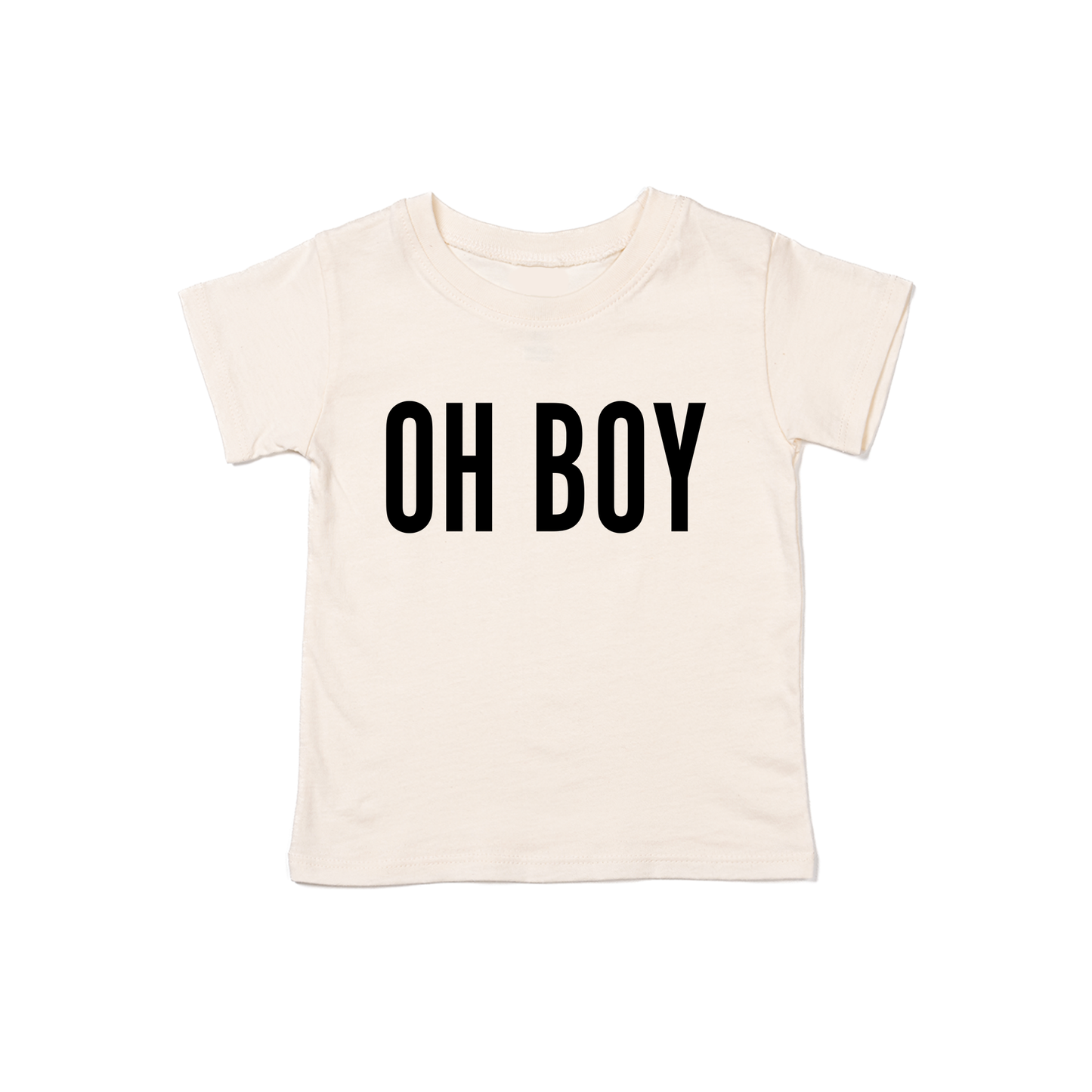 OH BOY (Black) - Kids Tee (Natural)