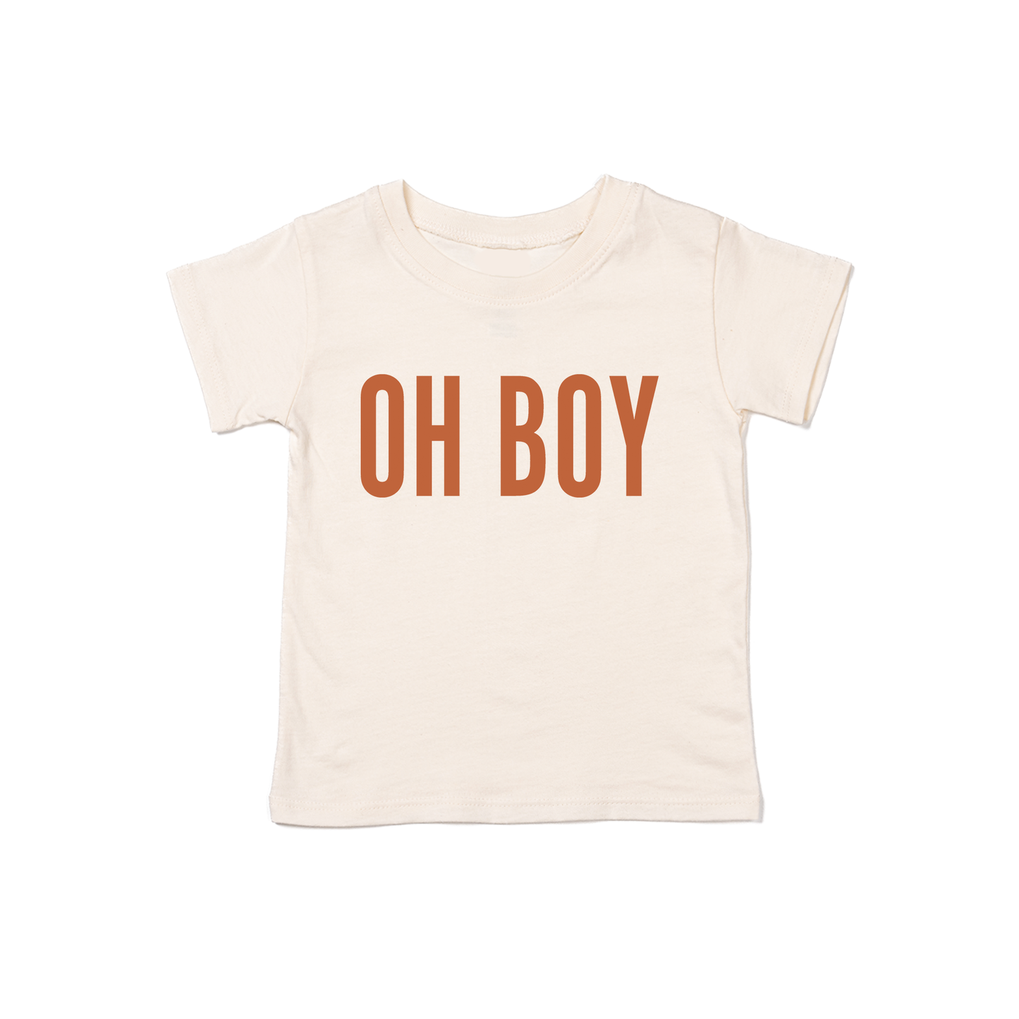 OH BOY (Rust) - Kids Tee (Natural)