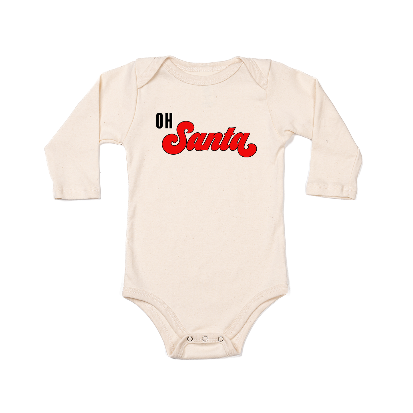 OH Santa - Bodysuit (Natural, Long Sleeve)