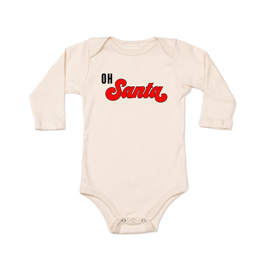 OH Santa - Bodysuit (Natural, Long Sleeve)