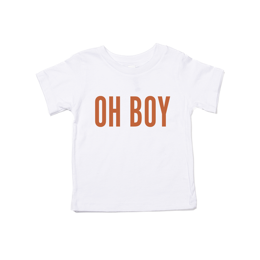 OH BOY (Rust) - Kids Tee (White)