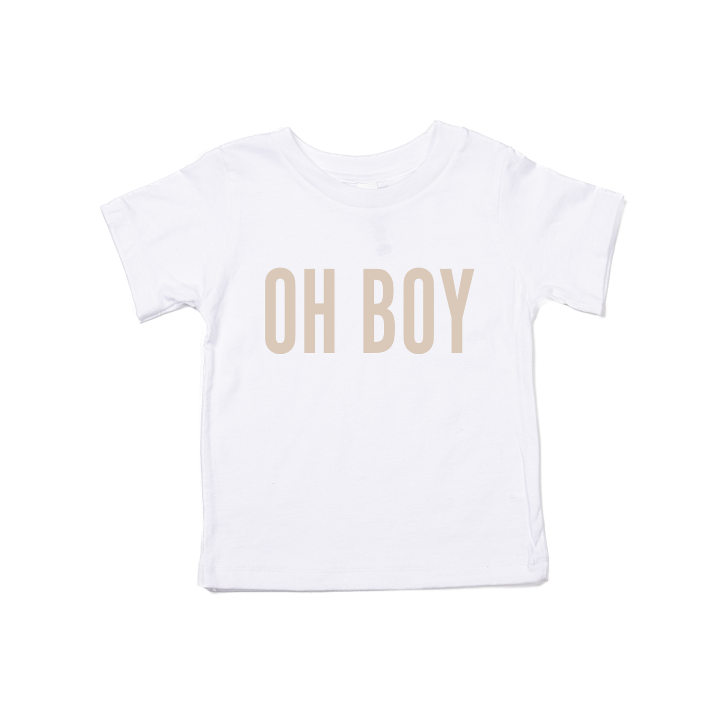 OH BOY (Stone) - Kids Tee (White)