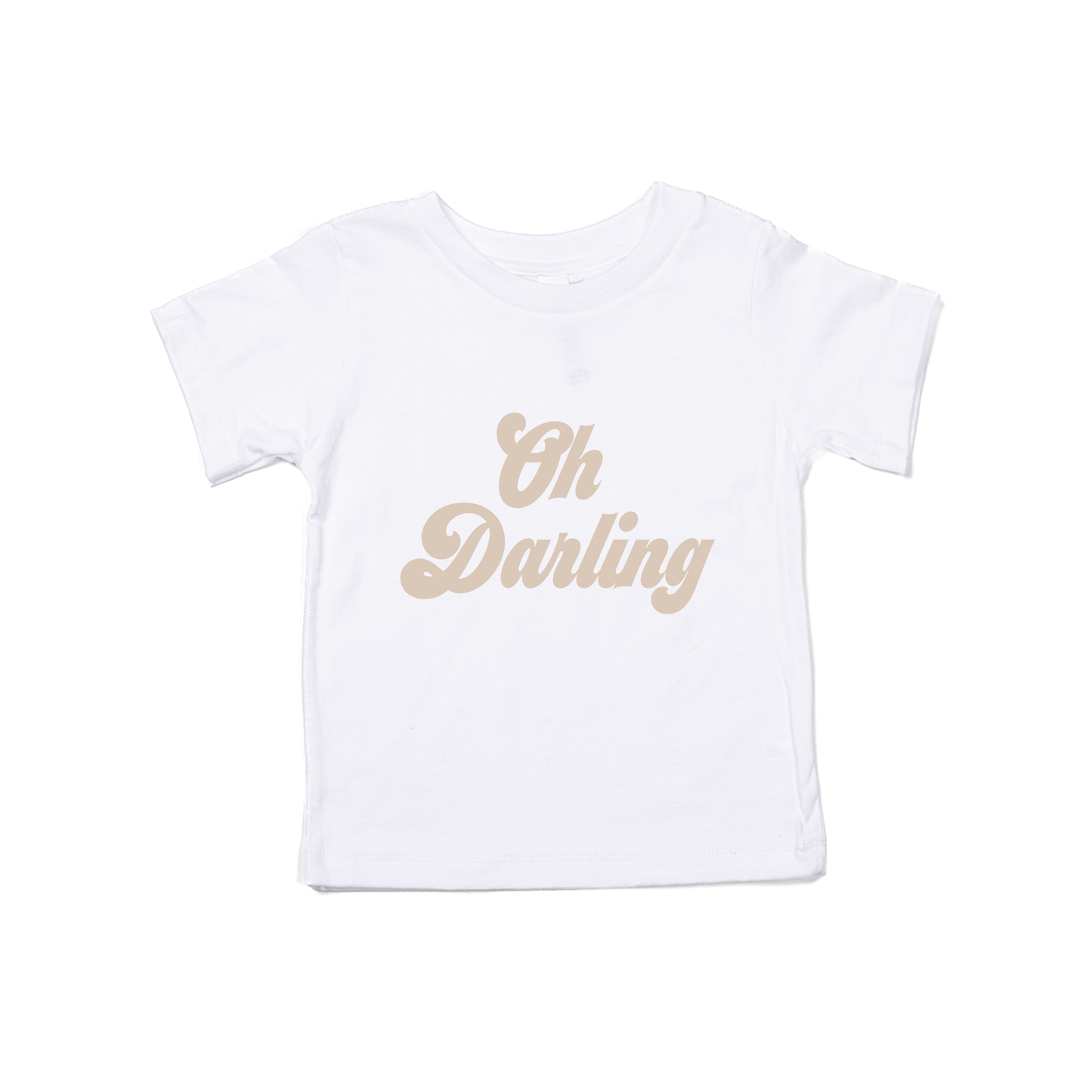 Oh Darling (Stone) - Kids Tee (White)