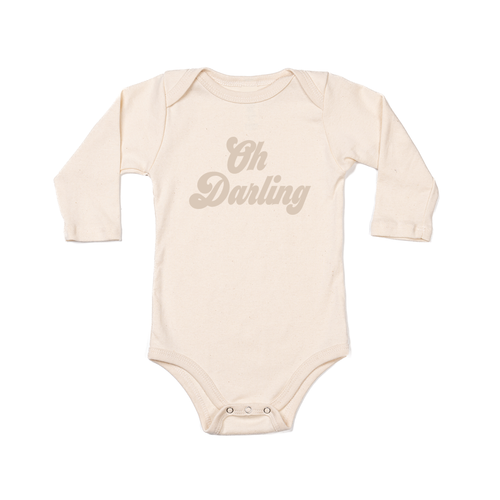 Oh Darling (Stone) - Bodysuit (Natural, Long Sleeve)