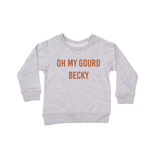 Oh My Gourd Becky (Rust) - Kids Sweatshirt (Heather Gray)