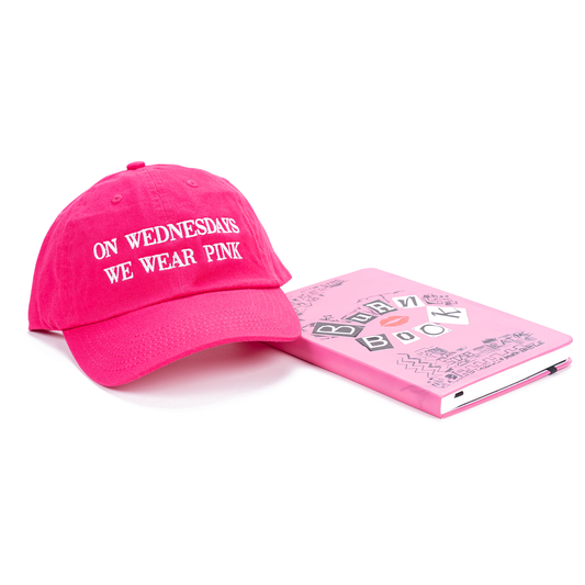 On Wednesdays We Wear Pink (White) - Baseball Hat (Hot Pink)
