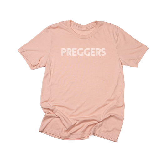 PREGGERS (White) - Tee (Peach)