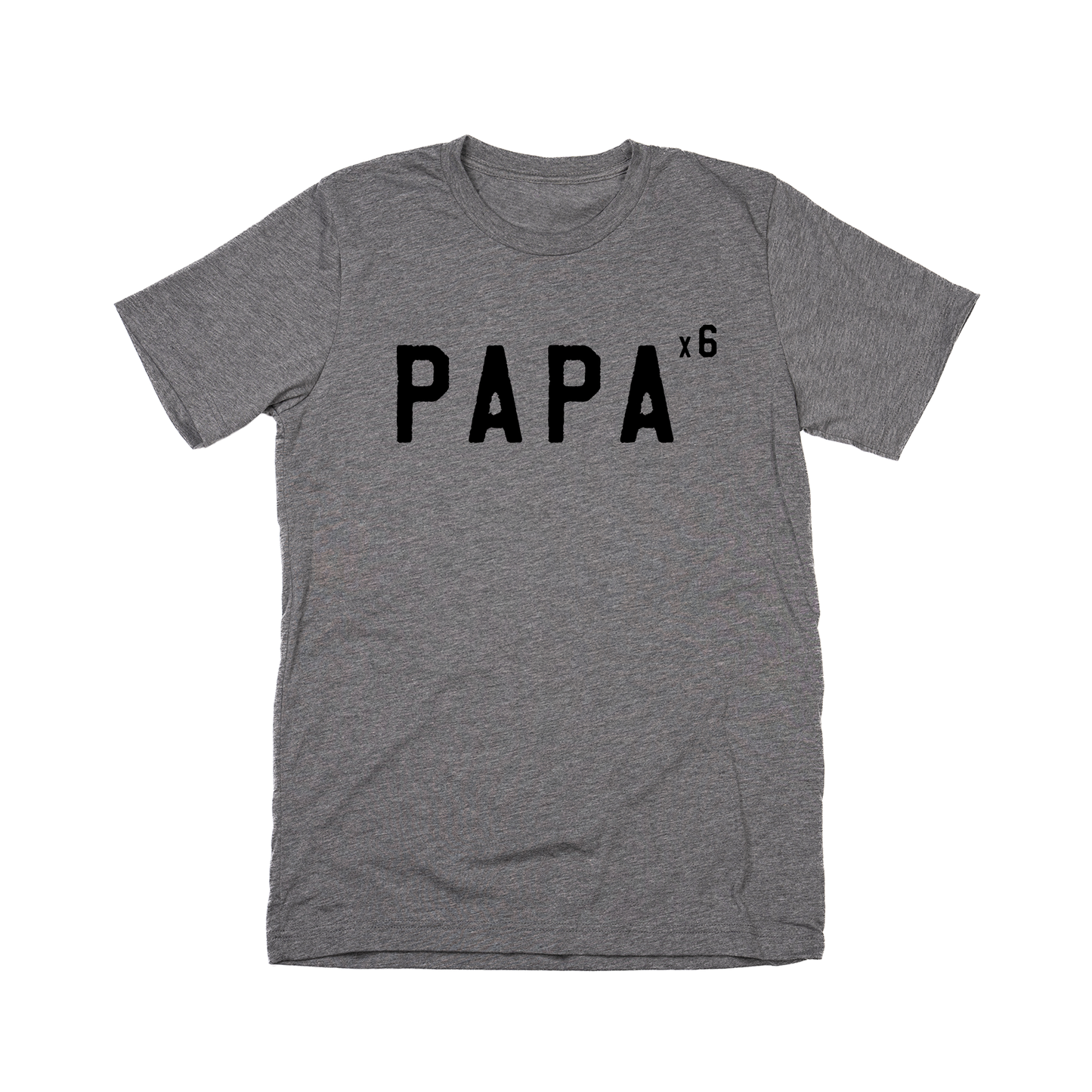 Papa x6 (Customizable,  Black) - Tee (Gray)