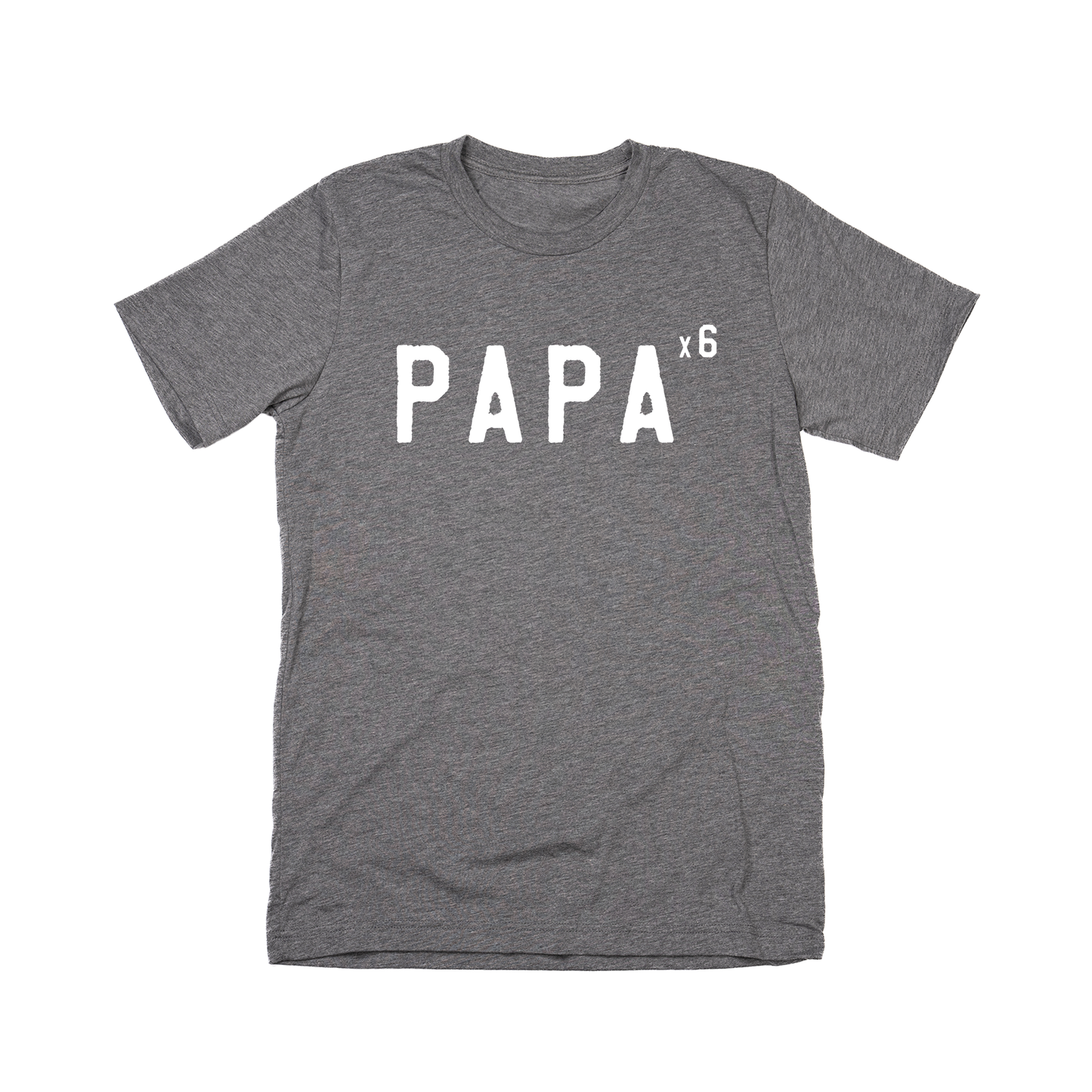 Papa x6 (Customizable,  White) - Tee (Gray)