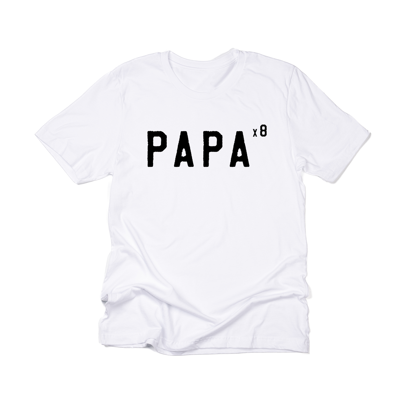 Papa x6 (Customizable,  Black) - Tee (White)