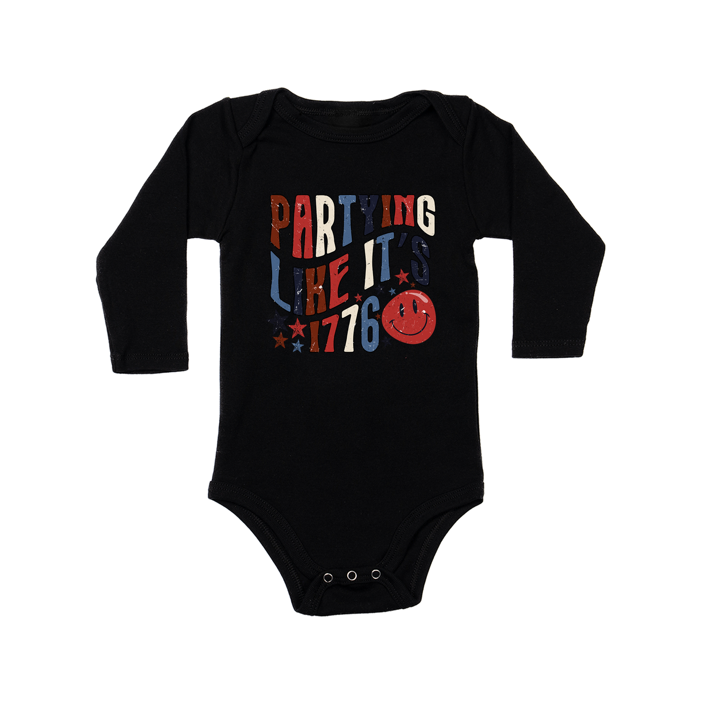 Partying like its 1776 - Bodysuit (Black, Long Sleeve)